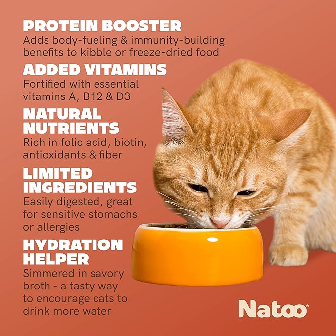 NATOO Cat Food Topper for Picky Eaters & Healthy Soft Cat Treat (Tuna & Brown Rice in Broth), Wet Cat Food, Gravy Cat Food, High Protein & Limited Ingredient Cat & Kitten Food, 2.4 oz (Case of 20)