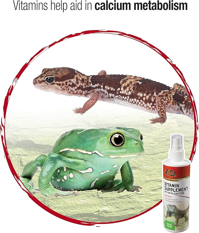 Zilla Vitamin Supplement Food Spray, with Carotene, Spray-on Multivitamin Supplement for Reptiles