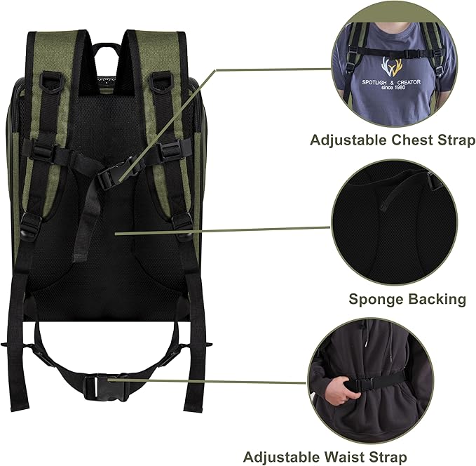 Apollo Walker Pet Carrier Backpack for Large/Small Cats and Dogs, Puppies, Safety Features and Cushion Back Support for Travel, Hiking, Outdoor Use (Green)