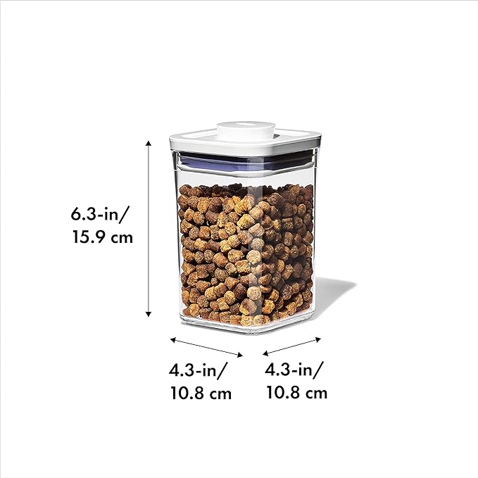 OXO Good Grips Pet POP – 1.1 Qt/1 L | Ideal for up to 1lb of treats | Airtight Dog and Cat Food Storage Container | BPA Free