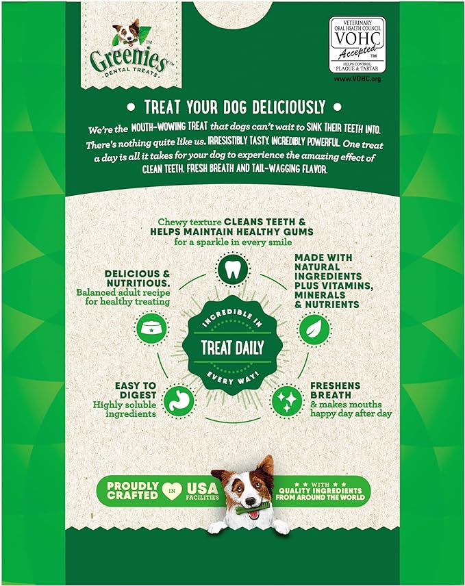Greenies Original Teenie Natural Dental Care Dog Treats, 27 oz. Pack (96 Treats)