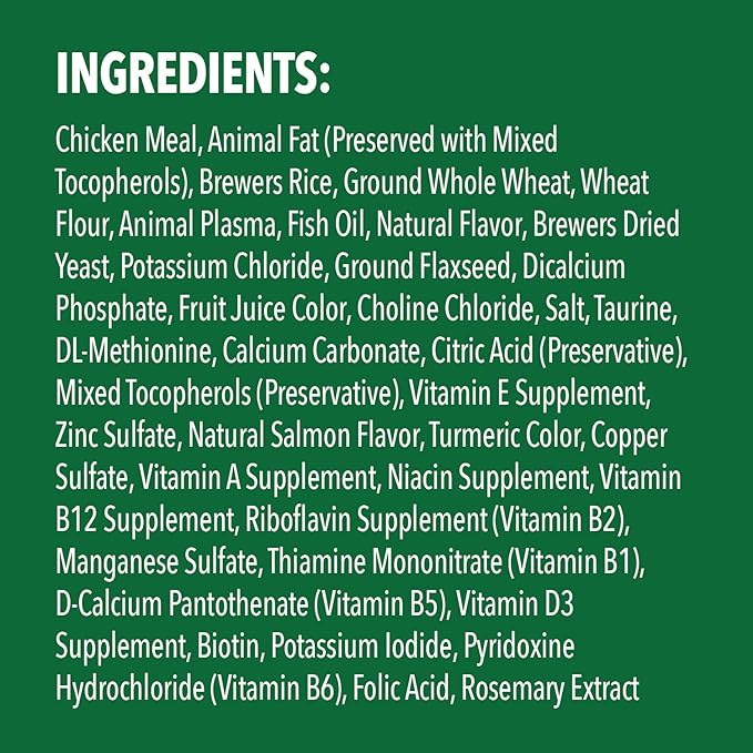 Greenies Feline Smartbites Skin & Fur Crunchy and Soft Textured Adult Natural Cat Treats, Salmon Flavor, 16 oz. Tub