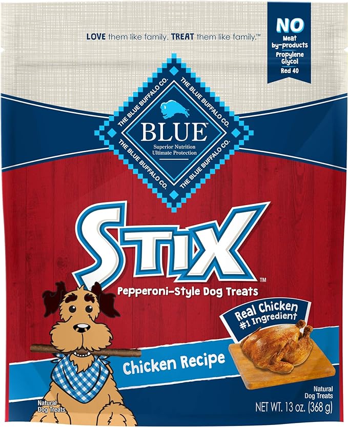 Blue Buffalo Stix Natural Soft-Moist Dog Treats, Chicken Recipe 13-oz Bag