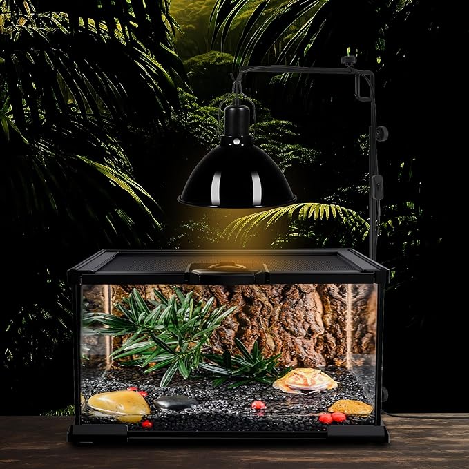 8.5inch Dome Reptile Heat Lamp Reptile Light Fixture UVB Reptile Light Fixture Max 150W for Bearded Dragon, Turtles, Snake and Lizard Terrarium