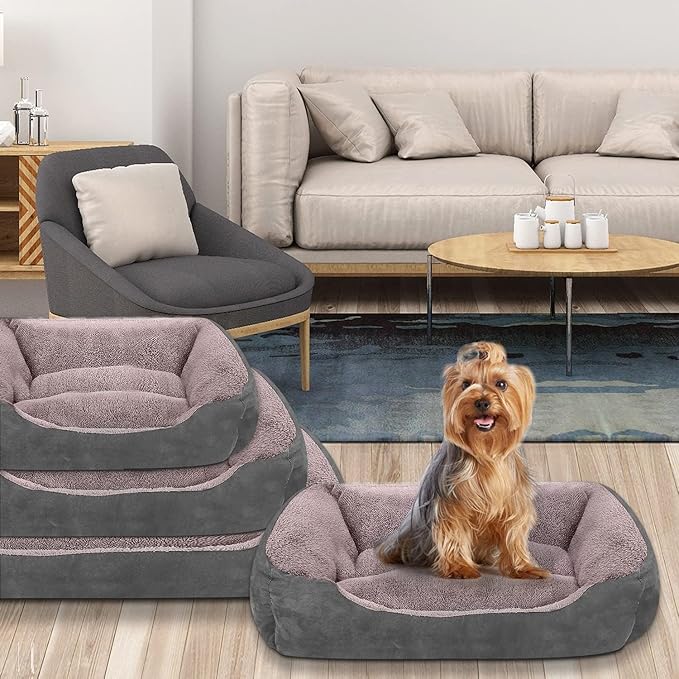 PUPPBUDD Dog Beds for Medium Dogs, Washable Dog Bed Comfortable and Breathable Pet Bed Rectangle Warming Dog Bed for Medium Dogs