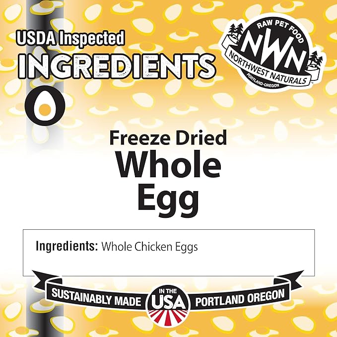 Northwest Naturals Freeze-Dried Whole Chicken Egg Functional Topper - for Dogs & Cats - Healthy, 1 Ingredient, Human Grade Pet Food, All Natural - 4 Oz (Packaging May Vary)