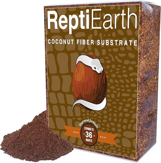 ReptiEarth Reptile Bedding, Fluffy Coconut Fiber Substrate 36 Quart Organic Coco Ready to Use for Bioactive Snake Terrarium, Lizard Tanks with Plants, for Frog, Tarantula or Hermit Crab Habitat