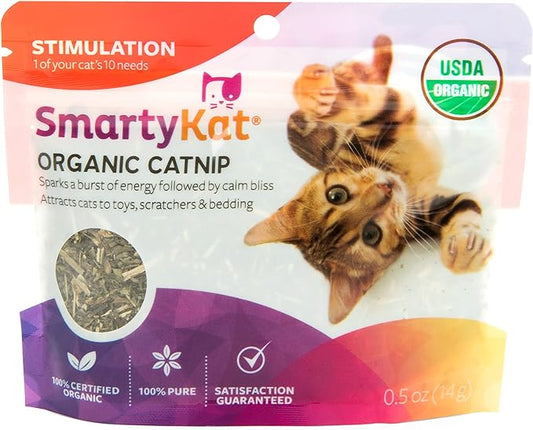 SmartyKat Organic Catnip for Cats & Kittens, Resealable Pouch - 0.5 Ounce