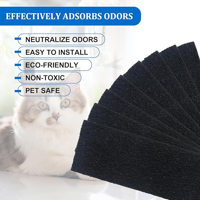8 Pack Carbon Filters Compatible with Litter Robot 3 Replacement Filters for Absorbing Odors Control Damp from Pets and Keep Home Fresh