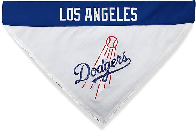 Pets First MLB Los Angeles Dodgers Reversible Bandana Size XX-Large for Dogs & Cats. 2 Sided Sports Bandana,Premium Embroidery Team Logo, All MLB Teams Available