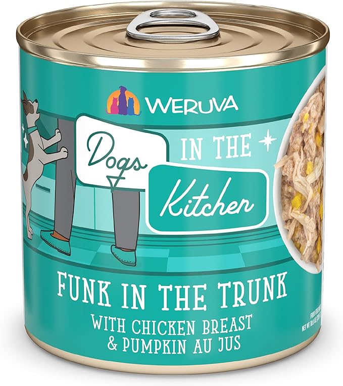 Weruva Dogs in The Kitchen, Funk in The Trunk with Chicken Breast & Pumpkin Wet Dog Food, 10oz Can (Pack of 12)