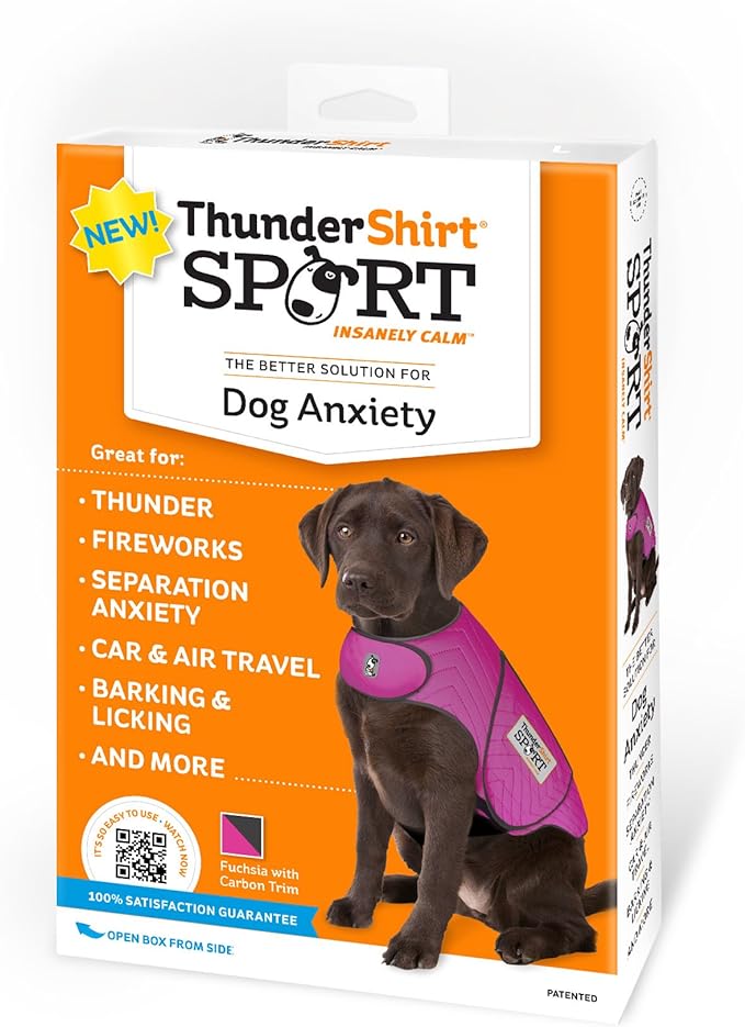 ThunderShirt for Dogs, Medium, Fuchsia Sport - Dog Anxiety Relief Calming Vest