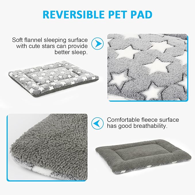 Dog Bed Mat, Machine Washable Pet Bed Pad for 30-inch Kennel, Reversible Dog Crate Pad for Medium Small Dogs, Portable and Soft Pet Bed Mat