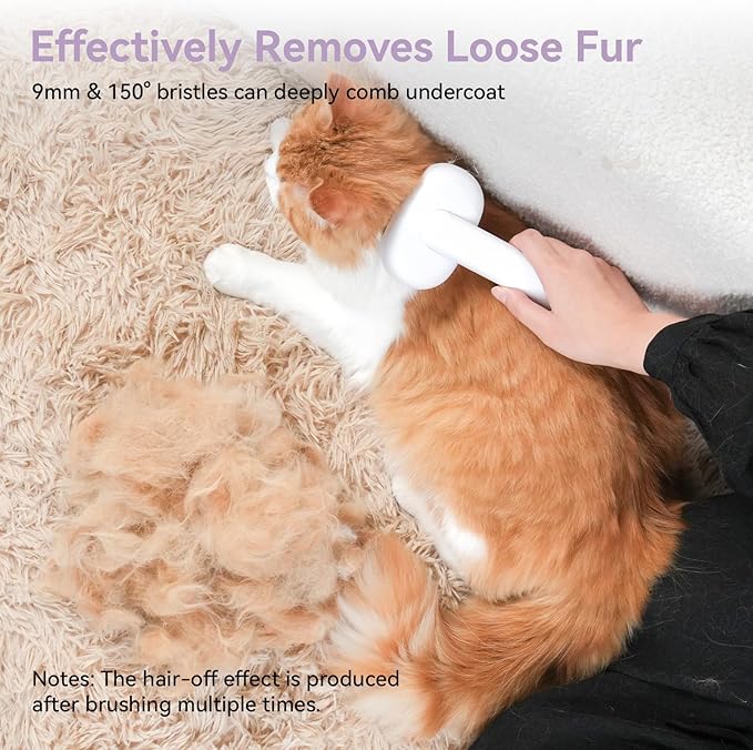 aumuca Cat Brush Dog Brush for Shedding, Cat Brushes for Indoor Cats, Cat Brush for Long or Short Haired Cats, Dog Hair Cat Grooming Brush Cat Comb for Kitten Rabbit Massage Removes Loose Fur, Purple