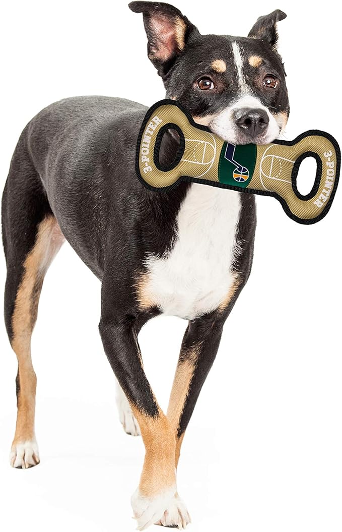 NBA Utah Jazz Field Toy. - Tough Nylon Pet Toy with Double Trim Stitching & Inner Squeaker