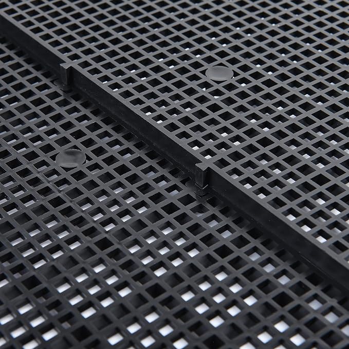 ALEGI Plastic Grid Divider Tray Egg Crate Louvre Aquarium Fish Tank Bottom Isolation with Bracket (8pcs Black)