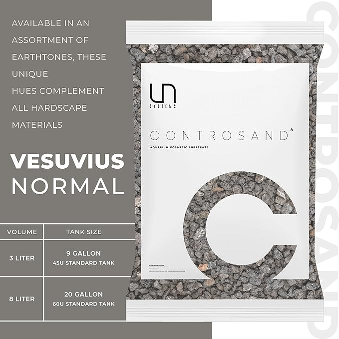 Ultum Nature Systems Controsand Vesuvius Aquarium Gravel (3L) - Aquarium Gravel for Fish Tank, Substrate for Planted Aquarium & Live Freshwater Shrimp Tank, Versatile Aquarium Substrate