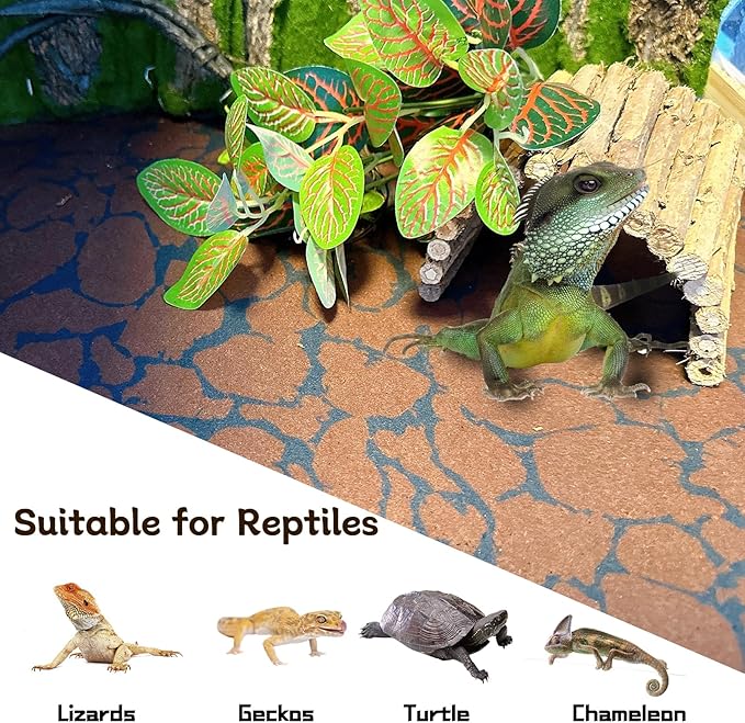 BNOSDM Reptile Carpet Pet Desert Mat Terrarium Liner Bedding Mats Reversible Substrate for Lizard Gecko Tortoise Snake Chameleon Bearded Dragon 39.3x19.6IN
