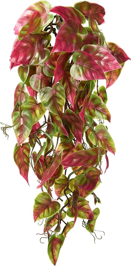 Penn-Plax Reptology Decorative Hanging Terrarium Plant Vines for Reptiles and Amphibians – 12” Length – Green & Red