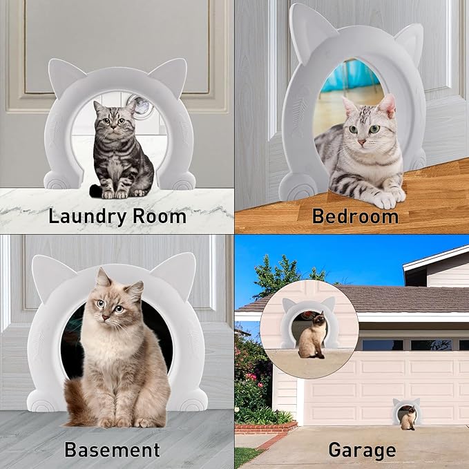 Cat Door,Wulikeke Interior Cat Door Pet Door for Cats Indoor Cat Door Fit Cats up to 25 lbs,with Screws Interior/Install Easily/Interior cat Door Without Flap, XL