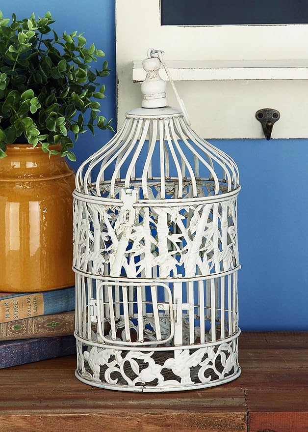Deco 79 82677 Birdcage, 15", 18"H, White