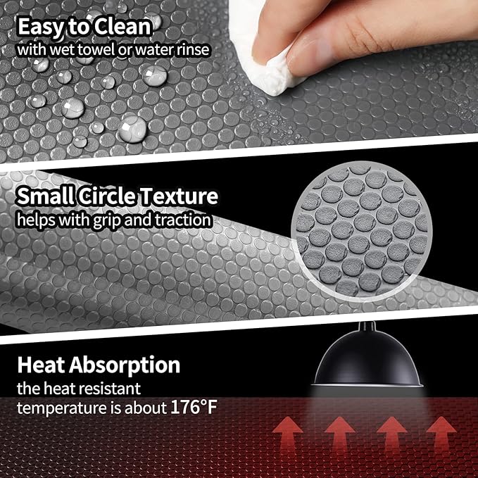 Reptile Carpet, Bearded Dragon Tank Accessories, Terrarium Liner Bedding, Non-Adhesive Terrarium Carpet for Bearded Dragon, Leopard Gecko, Snake, Lizard, Tortoise, Iguana Reptile Tank Grey(18"x72")