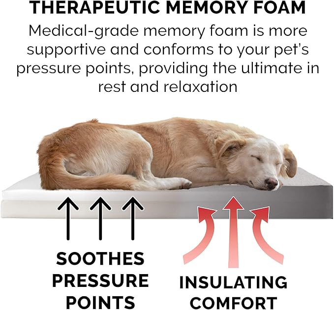 Furhaven Memory Foam Dog Bed for Large/Medium Dogs w/ Removable Washable Cover, For Dogs Up to 55 lbs - Sherpa & Suede Mattress - Gray, Large