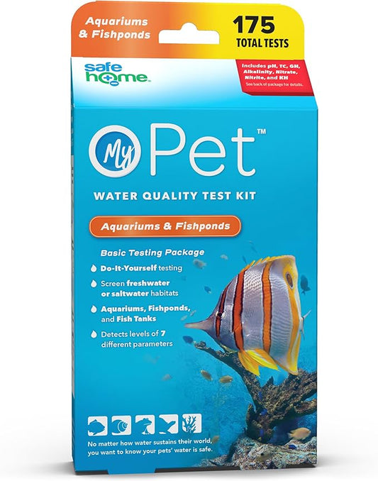 My Pet® 7-Way Aquarium & Fishpond Test Kit – 25-Strips/Kit Test Freshwater or Saltwater – pH, GH, KH, Alkalinity, Nitrate, Chlorine & Nitrite
