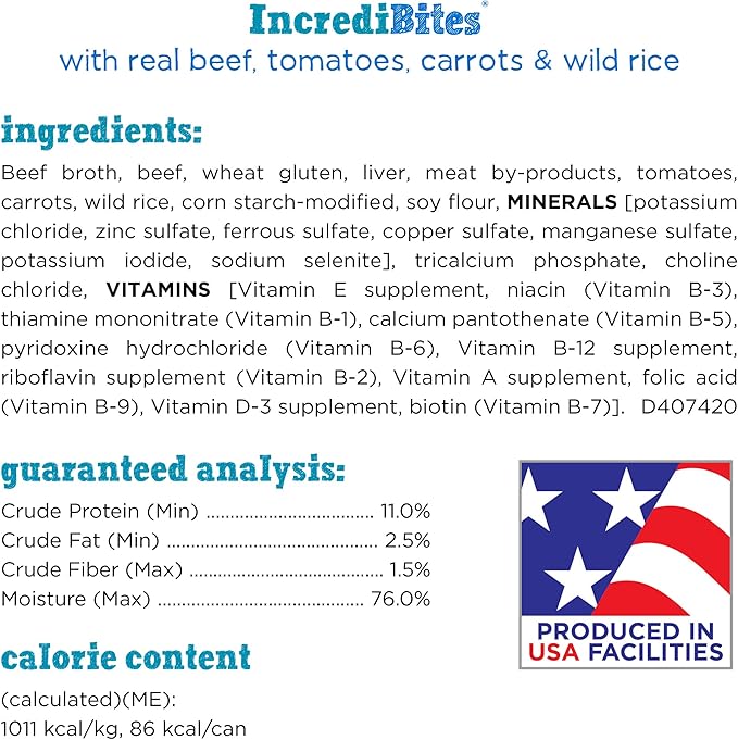 Purina Beneful Small Breed Wet Dog Food With Gravy, IncrediBites with Real Beef - (8 Packs of 3) 3 oz. Cans