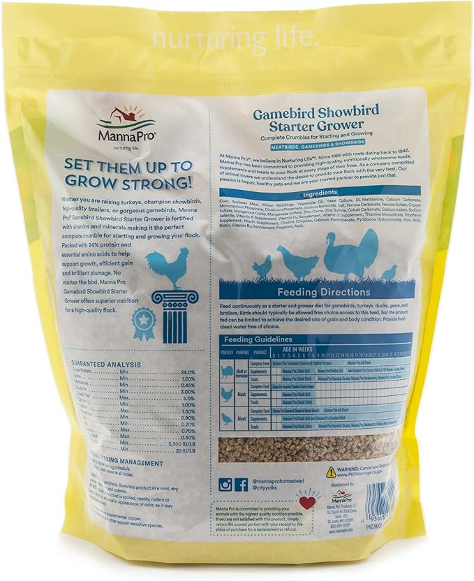 Manna Pro Gamebird Showbird Crumbles | Formulated with Vitamins & Minerals | 5 Pounds