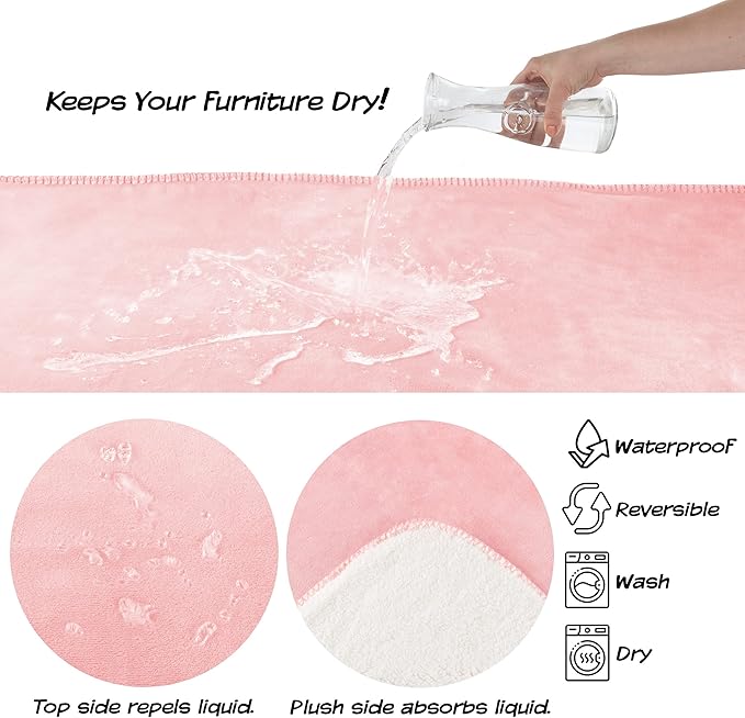 PETMAKER Waterproof Dog Blanket - 30x40-Inch Reversible Sherpa Dog Blanket for Couch, Bed, or Car - Protects from Spills, Stains, or Pet Fur (Pink)