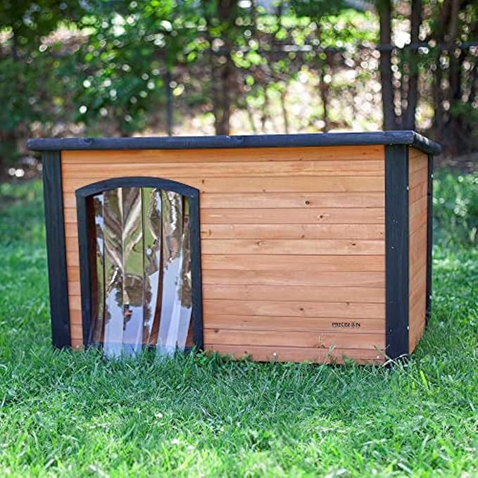 PRECISION PET PRODUCTS Extreme Outback Log Cabin Dog House, Large, Natural Wood (7027013)