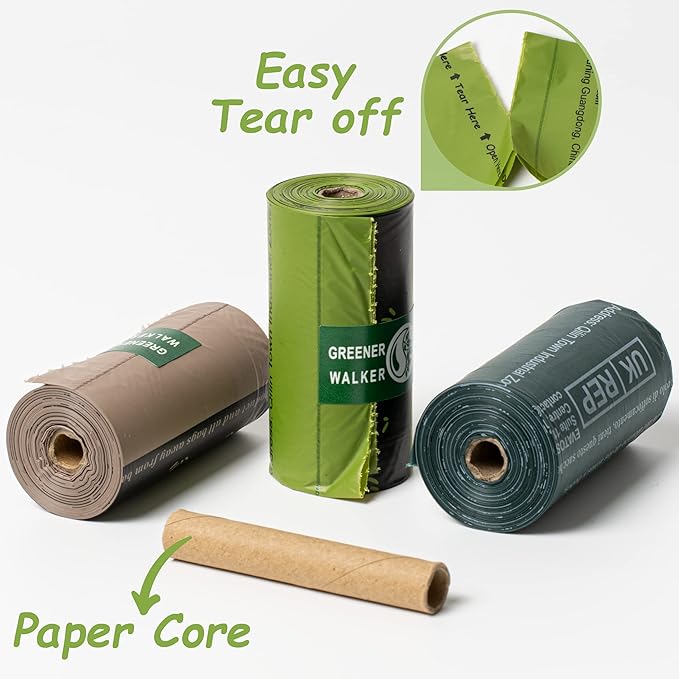 GREENER WALKER Poop Bags for Dog Waste-540 Bags,Extra Thick Strong 100% Leak Proof Dog waste Bags (Brown)