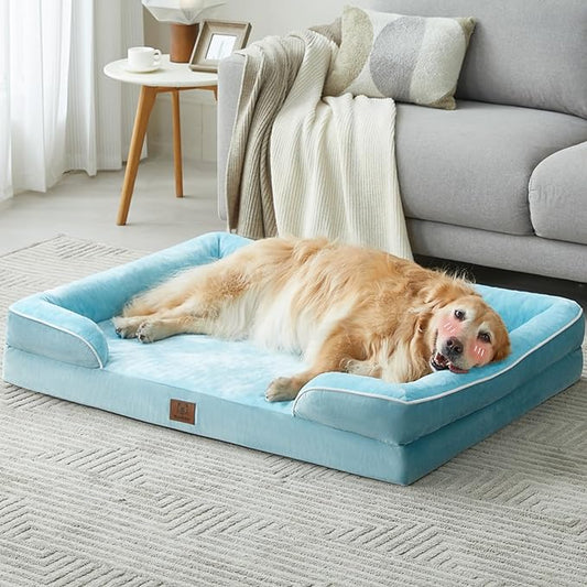 WNPETHOME Waterproof Dog Beds for Jumber Dogs, Orthopedic XXLarge Dog Bed with Sides, Big Dog Couch Bed with Washable Removable Cover, Pet Bed Sofa with Non-Slip Foam for Sleeping