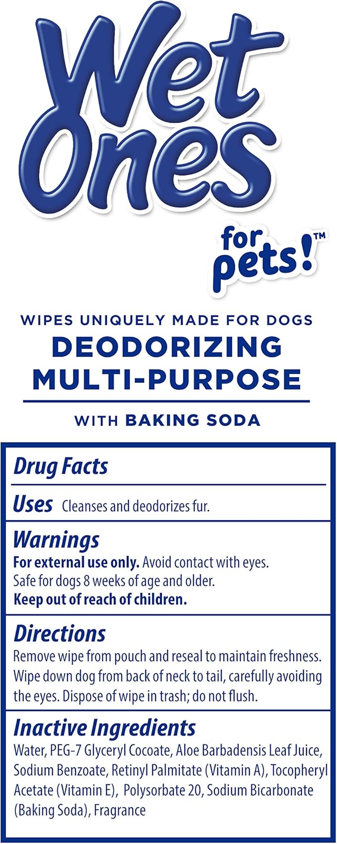 Wet Ones for Pets Deodorizing Multi-Purpose Dog Wipes with Baking Soda Dog Deodorizing Wipes for All Dogs in Tropical Splash Scent, Wipes for Deodorizing Dogs (Pack of 3,150 Count Total)