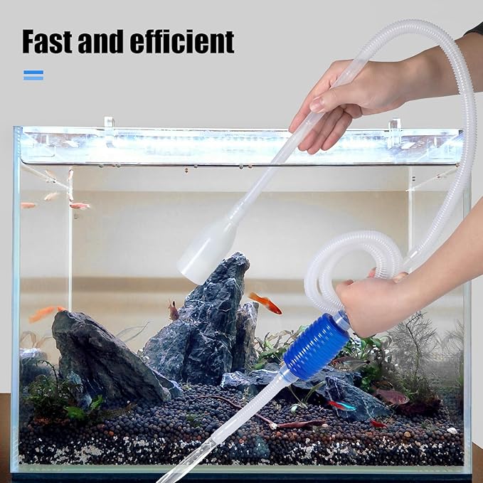 AQUANEAT Fish Tank Cleaning Tools, Fish Tank Cleaner,Fish Tank Siphon, Aquarium Water Change, with Fish Tank Net 5 in 1 Cleaning Set