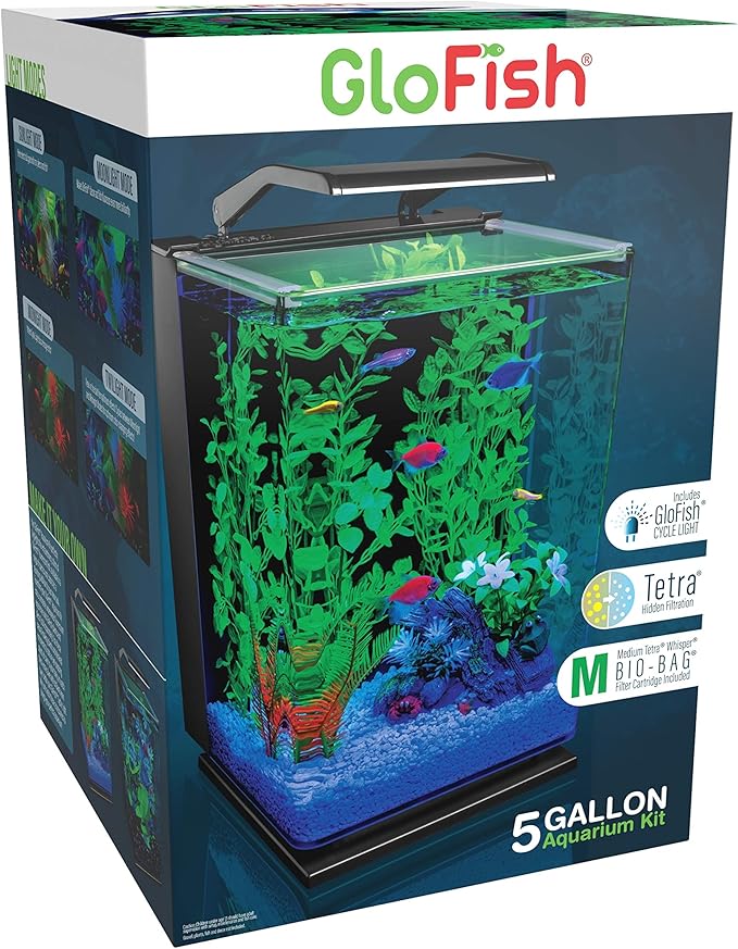 GloFish Aquarium Kit Fish Tank with LED Lighting and Filtration Included