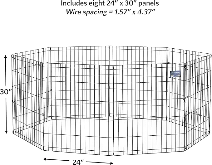 MidWest Homes For Pets Foldable Metal Dog Exercise Pen / Pet Playpen, 24'W x 30'H