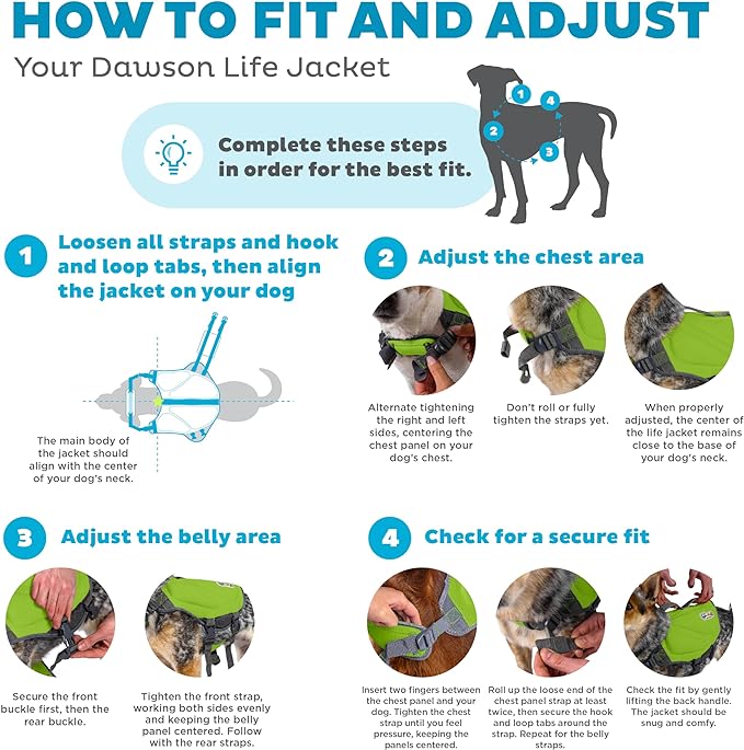 Outward Hound Dawson Swim Green Dog Life Jacket, XL