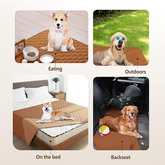 gogobunny 100% Double-Sided Waterproof Dog Bed Cover Pet Blanket Sofa Couch Furniture Protector for Puppy Large Dog Cat, Reversible (30x90 Inch (Pack of 1), Dark Pumpkin/Light Pumpkin)