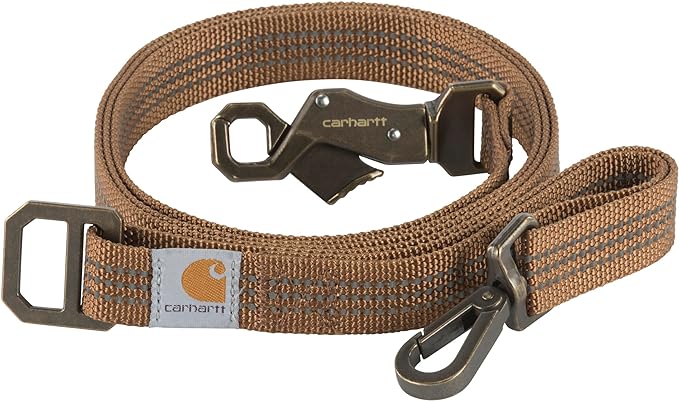 Carhartt Dog Leash Brown/Brushed Brass, Large