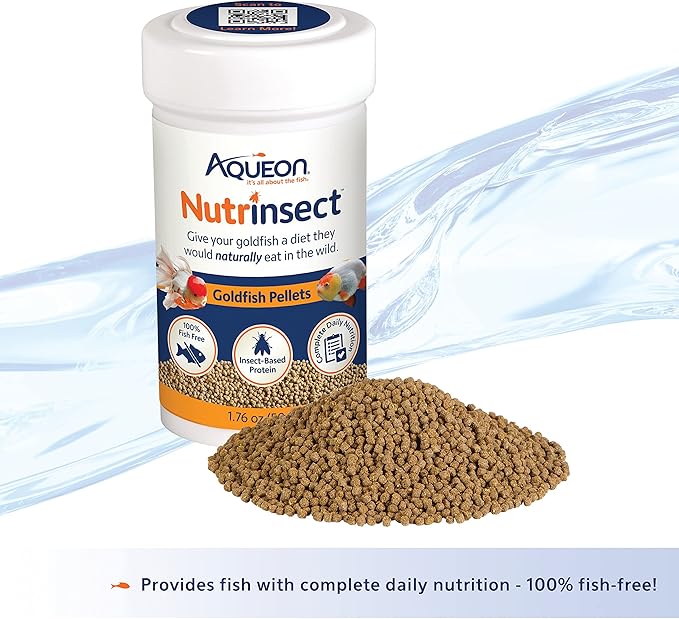 Aqueon Nutrinsect Fish-Free Fish Food, Goldfish Pellets, 1.76 oz