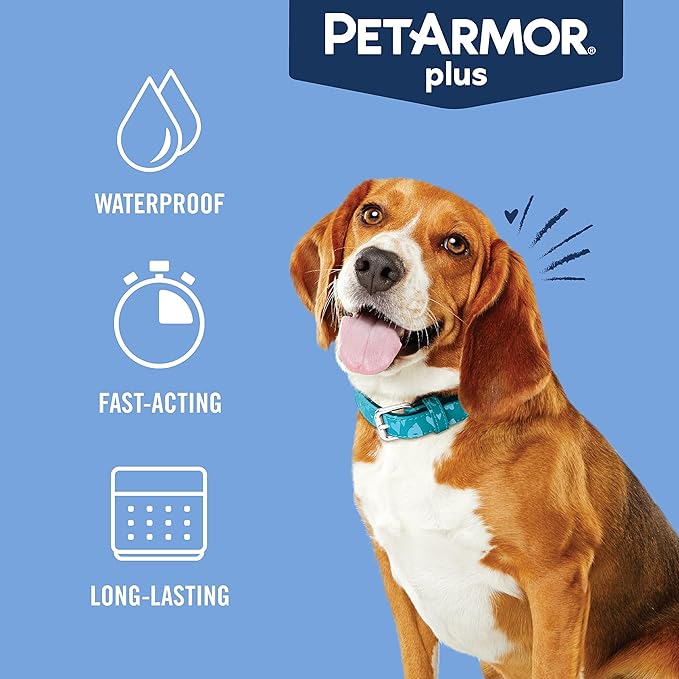 PetArmor Plus Flea and Tick Prevention for Dogs, Dog Flea and Tick Treatment, 1 Dose, Waterproof Topical, Fast Acting, Medium Dogs (23-44 lbs)