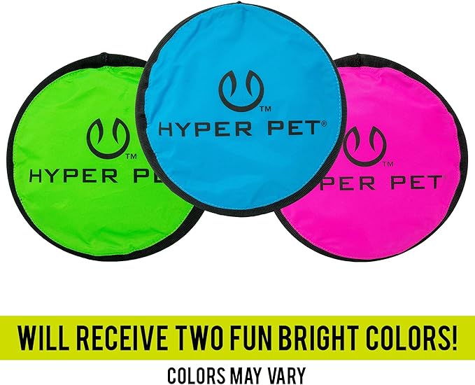 Hyper Pet Flippy Flopper 9" Flying Disc Soft Dog Toy, Floats in Water & Safe on Teeth, for All Breeds, Pack of 2 (Colors May Vary)