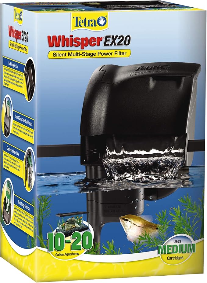 Tetra Whisper EX Silent Multi-Stage Power Filter for Aquariums, 10-20 Gallons