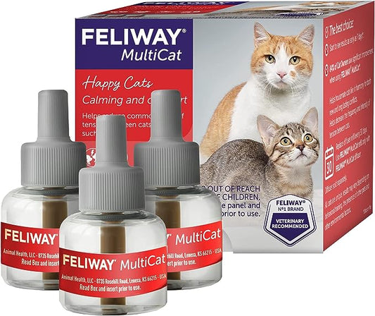 FELIWAY MultiCat Calming Pheromone, 30 Day Refill - 3 Pack