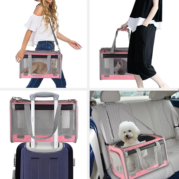 Dog soft-sided carriers Large cat carriers Cat soft-sided carriers Cat carriers Dog carriers Cat travel carriers Dog travel bag Reptile carriers Squirrel carriers Guinea pig carrier(Large Pink)