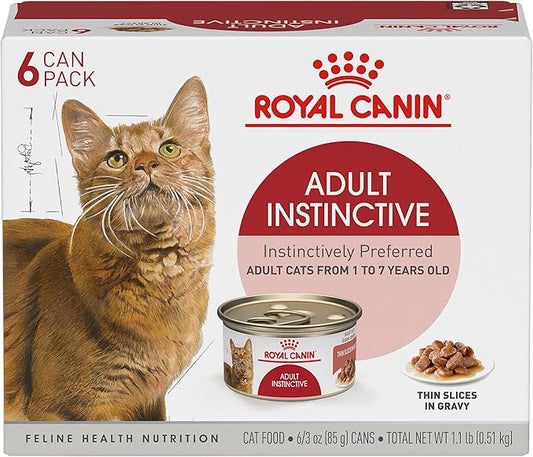 Royal Canin Adult Instinctive Thin Slices in Gravy Wet Cat Food, 3 oz can (6-pack)