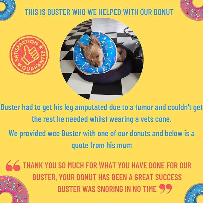 Dog Donut Collar | Great Alternative to a Traditional Dog Cone or a Soft Dog Cone Collar | Our Inflatable Dog Cone is an Excellent Cone for Dogs after Surgery | Dog Cones for Large Dogs (Blue)