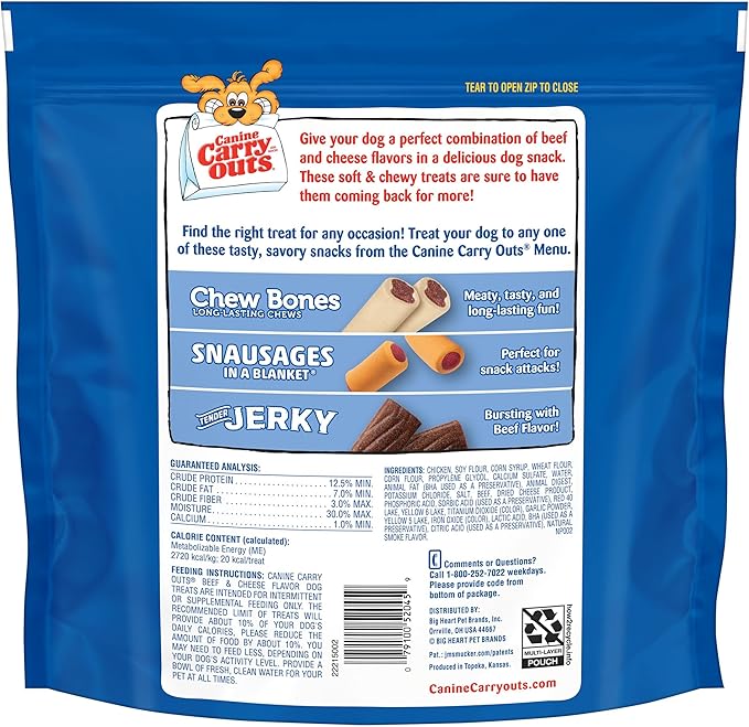 Canine Carry Outs Dog Treats, Beef & Cheese Flavor, 47 Ounce
